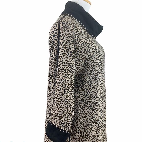 Reversible leopard print cowl neck long sweater - Picture 2 of 6